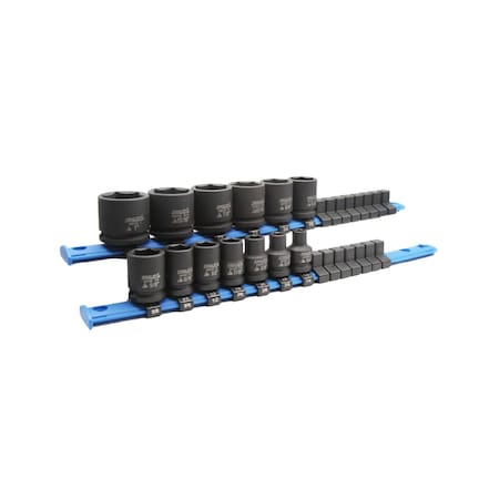 Holex 3/8 inch Drive 6 Point Standard Impact Socket Set, 13 Pieces U63113 3/8